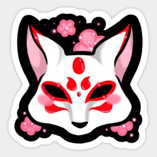 Cherry Blossom Kitsune Sticker